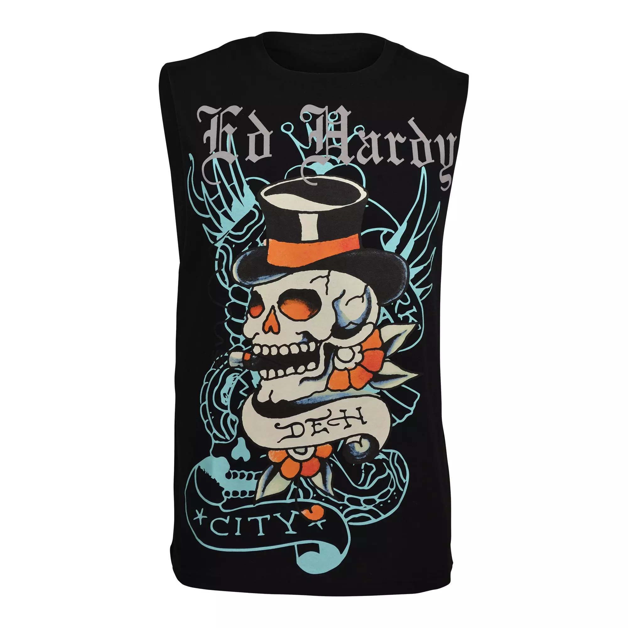 Ed Hardy Men's Graphic Cotton Tank Top - Black